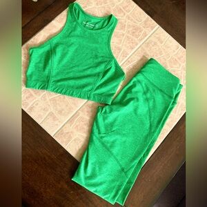Outdoor Voices Green Sports Bra Legging Set